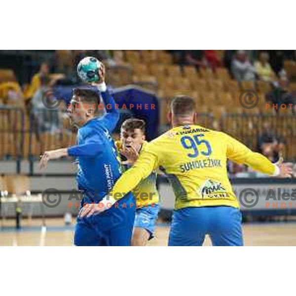 Andraz Makuc in action during 1.NLB leasing league handball match between Celje PL and Koper in Celje, Slovenia on September 24, 2021