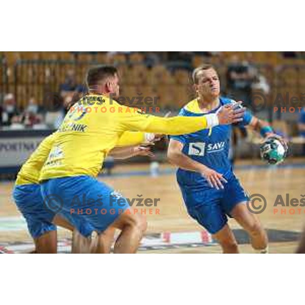 Dragan Pavlovic in action during 1.NLB leasing league handball match between Celje PL and Koper in Celje, Slovenia on September 24, 2021