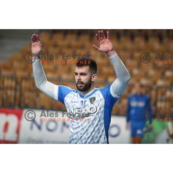 Miljan Vujovic in action before 1.NLB leasing league handball match between Celje PL and Koper in Celje, Slovenia on September 24, 2021
