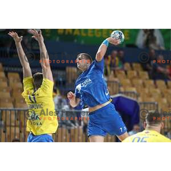 Dragan Pavlovic in action during 1.NLB leasing league handball match between Celje PL and Koper in Celje, Slovenia on September 24, 2021