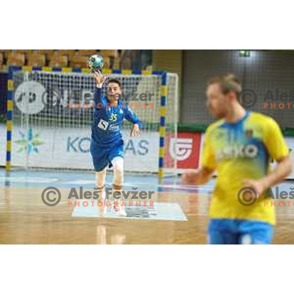 Andraz Makuc in action during 1.NLB leasing league handball match between Celje PL and Koper in Celje, Slovenia on September 24, 2021