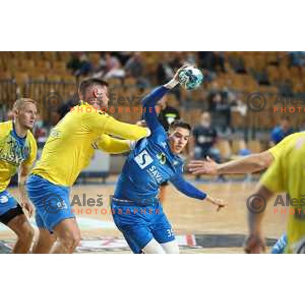 Andraz Makuc in action during 1.NLB leasing league handball match between Celje PL and Koper in Celje, Slovenia on September 24, 2021