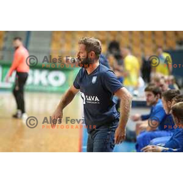 Uros Rapotec in action during 1.NLB leasing league handball match between Celje PL and Koper in Celje, Slovenia on September 24, 2021