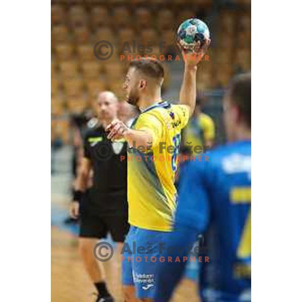 In action during 1.NLB leasing league handball match between Celje PL and Koper in Celje, Slovenia on September 24, 2021