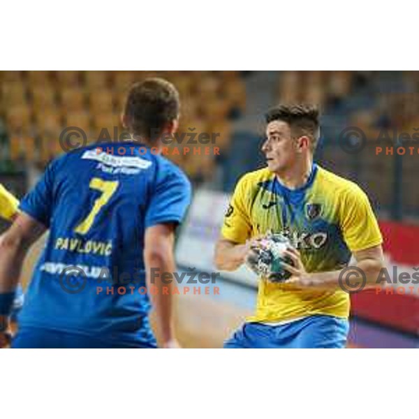 Ante Ivankovic in action during 1.NLB leasing league handball match between Celje PL and Koper in Celje, Slovenia on September 24, 2021