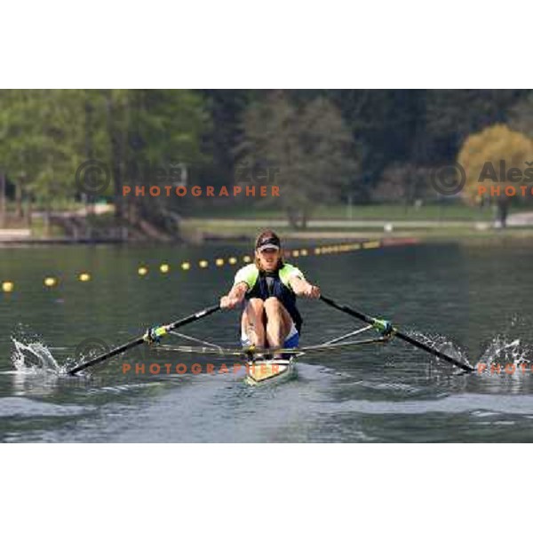 Luka Spik, Olympic gold medalist from Sydney 2000 and silver medalist from Athens 2004 during practice on lake Bled, Slovenia 28.4.2008. photo by Ales Fevzer 