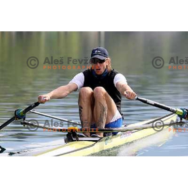 Luka Spik, Olympic gold medalist from Sydney 2000 and silver medalist from Athens 2004 during practice on lake Bled, Slovenia 28.4.2008. photo by Ales Fevzer 