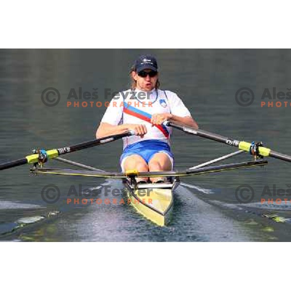 Luka Spik, Olympic gold medalist from Sydney 2000 and silver medalist from Athens 2004 during practice on lake Bled, Slovenia 28.4.2008. photo by Ales Fevzer 