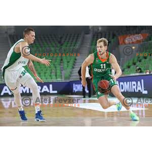 Of Cedevita Olimpija in action during ABA league regular season basketball match between Cedevita Olimpija and Krka in Stozice, Arena, Ljubljana, Slovenia on September 25, 2021