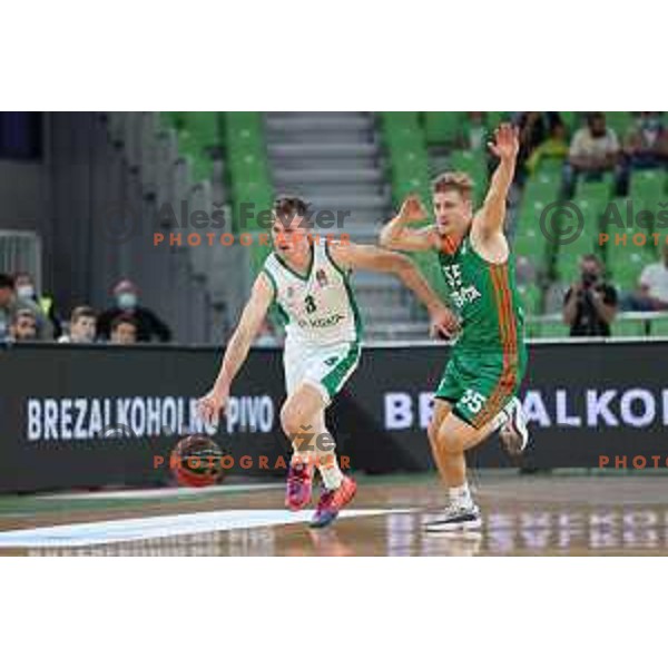 Of Cedevita Olimpija in action during ABA league regular season basketball match between Cedevita Olimpija and Krka in Stozice, Arena, Ljubljana, Slovenia on September 25, 2021
