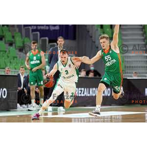 Of Cedevita Olimpija in action during ABA league regular season basketball match between Cedevita Olimpija and Krka in Stozice, Arena, Ljubljana, Slovenia on September 25, 2021