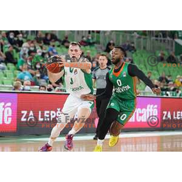 Of Cedevita Olimpija in action during ABA league regular season basketball match between Cedevita Olimpija and Krka in Stozice, Arena, Ljubljana, Slovenia on September 25, 2021