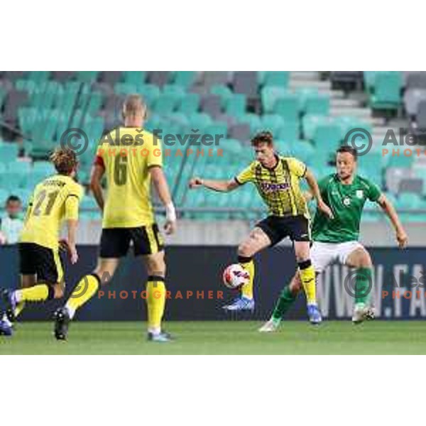 Ivan Saric in action during Prva Liga Telemach football match between Olimpija and Kalcer Radomlje in Ljubljana, Slovenia on September 25, 2021