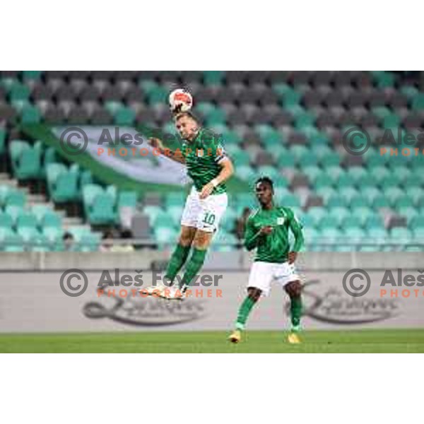 Timi Max Elsnik in action during Prva Liga Telemach football match between Olimpija and Kalcer Radomlje in Ljubljana, Slovenia on September 25, 2021
