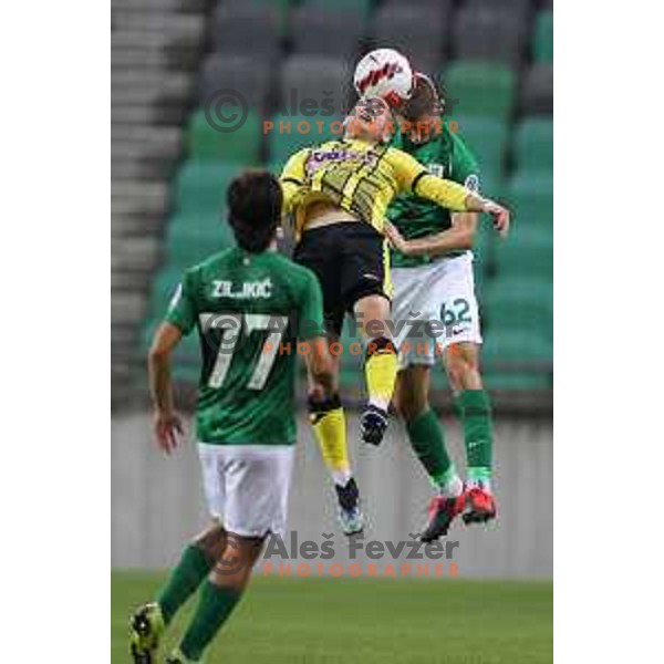 Oliver Kregar in action during Prva Liga Telemach football match between Olimpija and Kalcer Radomlje in Ljubljana, Slovenia on September 25, 2021