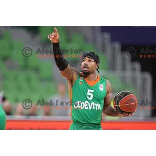 Marcus Keene of Cedevita Olimpija in action during ABA league regular season basketball match between Cedevita Olimpija and Krka in Stozice, Arena, Ljubljana, Slovenia on September 25, 2021 