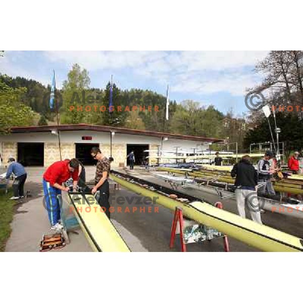 Zaka rowing hangars on lake Bled, Slovenia 28.4.2008. photo by Ales Fevzer 