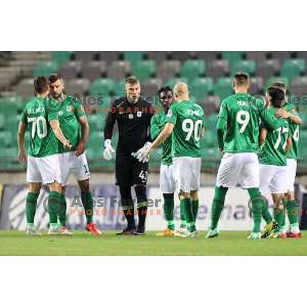 of Olimpija In action during Prva Liga Telemach football match between Olimpija and Kalcer Radomlje in Ljubljana, Slovenia on September 25, 2021