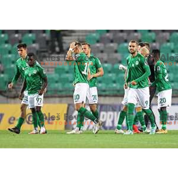 of Olimpija In action during Prva Liga Telemach football match between Olimpija and Kalcer Radomlje in Ljubljana, Slovenia on September 25, 2021