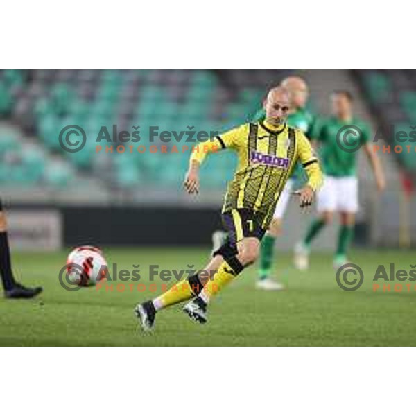 Oliver Kregar in action during Prva Liga Telemach football match between Olimpija and Kalcer Radomlje in Ljubljana, Slovenia on September 25, 2021