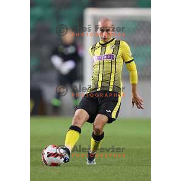 Oliver Kregar in action during Prva Liga Telemach football match between Olimpija and Kalcer Radomlje in Ljubljana, Slovenia on September 25, 2021