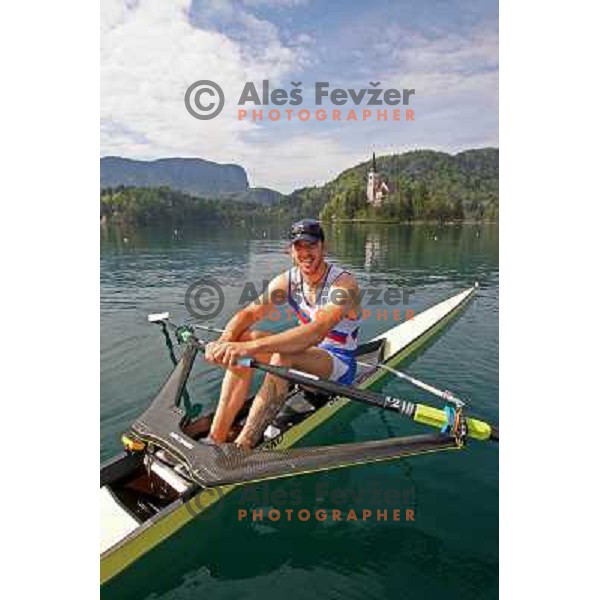 Luka Spik, Olympic gold medalist from Sydney 2000 and silver medalist from Athens 2004 during practice on lake Bled, Slovenia 28.4.2008. photo by Ales Fevzer 