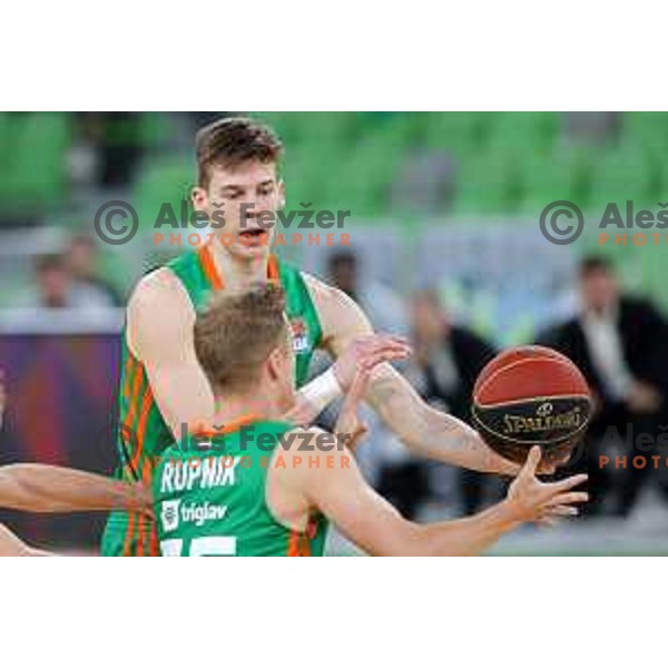 action in ABA league 2021-2022 regular season basketball match between Cedevita Olimpija and Krka in SRC Stozice, Ljubljana, Slovenia on September 25 , 2021