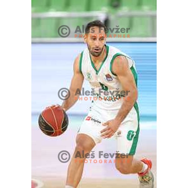 action in ABA league 2021-2022 regular season basketball match between Cedevita Olimpija and Krka in SRC Stozice, Ljubljana, Slovenia on September 25 , 2021