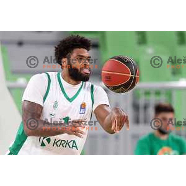 action in ABA league 2021-2022 regular season basketball match between Cedevita Olimpija and Krka in SRC Stozice, Ljubljana, Slovenia on September 25 , 2021
