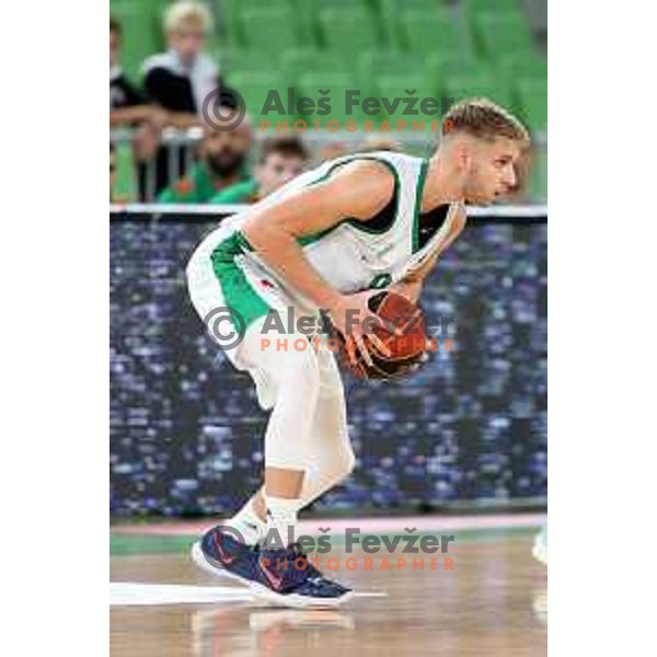 action in ABA league 2021-2022 regular season basketball match between Cedevita Olimpija and Krka in SRC Stozice, Ljubljana, Slovenia on September 25 , 2021