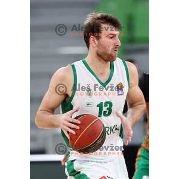 action in ABA league 2021-2022 regular season basketball match between Cedevita Olimpija and Krka in SRC Stozice, Ljubljana, Slovenia on September 25 , 2021