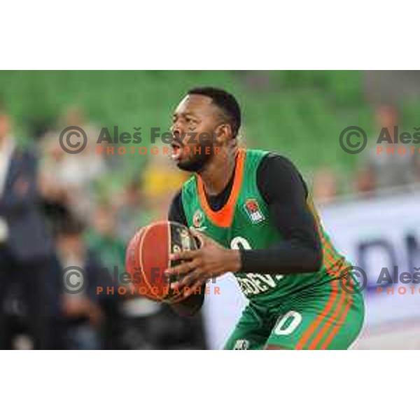 action in ABA league 2021-2022 regular season basketball match between Cedevita Olimpija and Krka in SRC Stozice, Ljubljana, Slovenia on September 25 , 2021