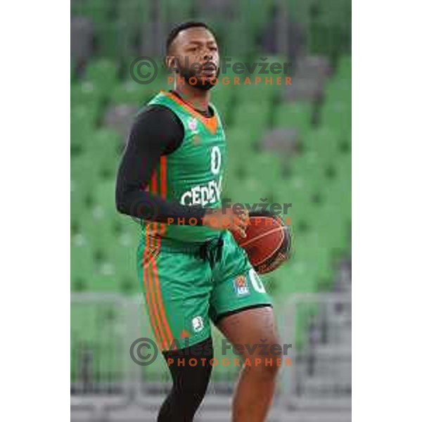 action in ABA league 2021-2022 regular season basketball match between Cedevita Olimpija and Krka in SRC Stozice, Ljubljana, Slovenia on September 25 , 2021
