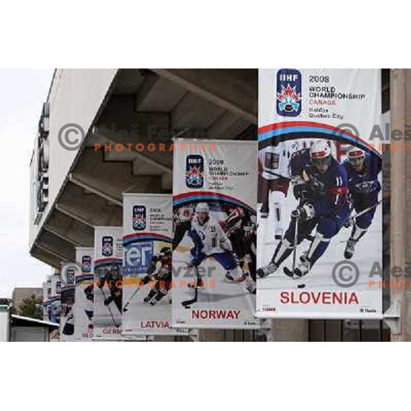 Posters on Halifax Metro centre in Canada May 1st 2008. 