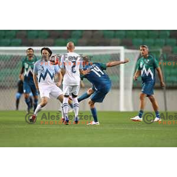 Action during Fundacija Miroslava Cerarja and OKS Charity football match in Arena Stozice, Ljubljana, Slovenia on October 1, 2021