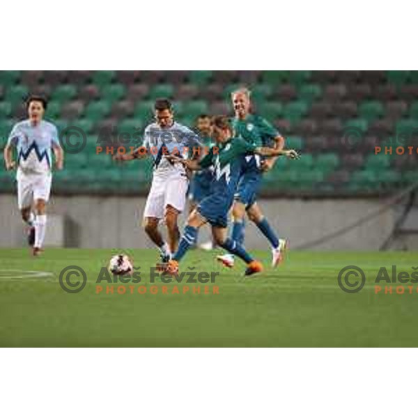 Action during Fundacija Miroslava Cerarja and OKS Charity football match in Arena Stozice, Ljubljana, Slovenia on October 1, 2021