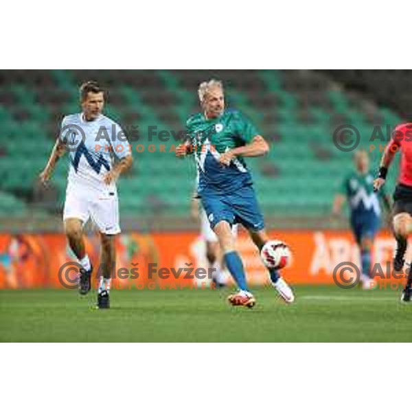 Action during Fundacija Miroslava Cerarja and OKS Charity football match in Arena Stozice, Ljubljana, Slovenia on October 1, 2021