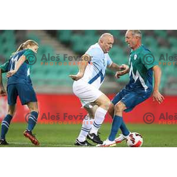 Action during Fundacija Miroslava Cerarja and OKS Charity football match in Arena Stozice, Ljubljana, Slovenia on October 1, 2021