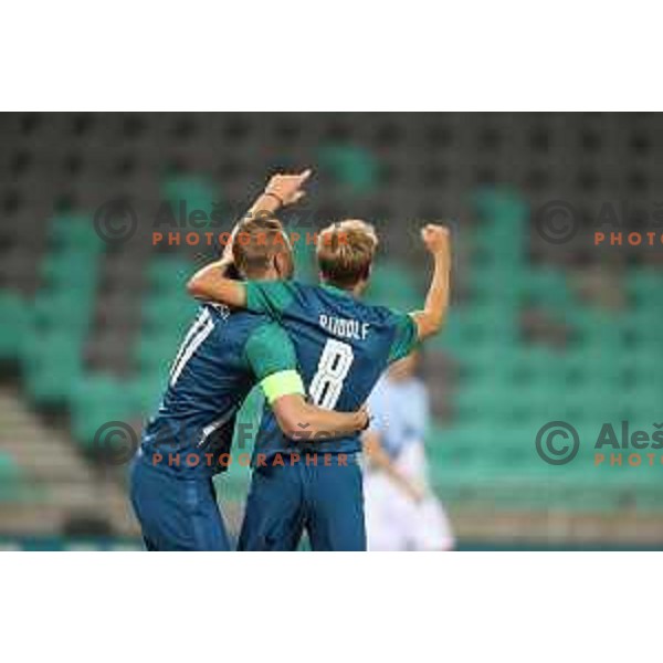 Action during Fundacija Miroslava Cerarja and OKS Charity football match in Arena Stozice, Ljubljana, Slovenia on October 1, 2021