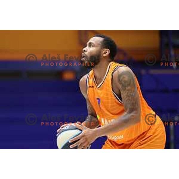 Carlbe Lee Ervin in action during Nova KBM league basketball match between Helios Suns and Hopsi Polzela in Domzale, Slovenia on October 2, 2021