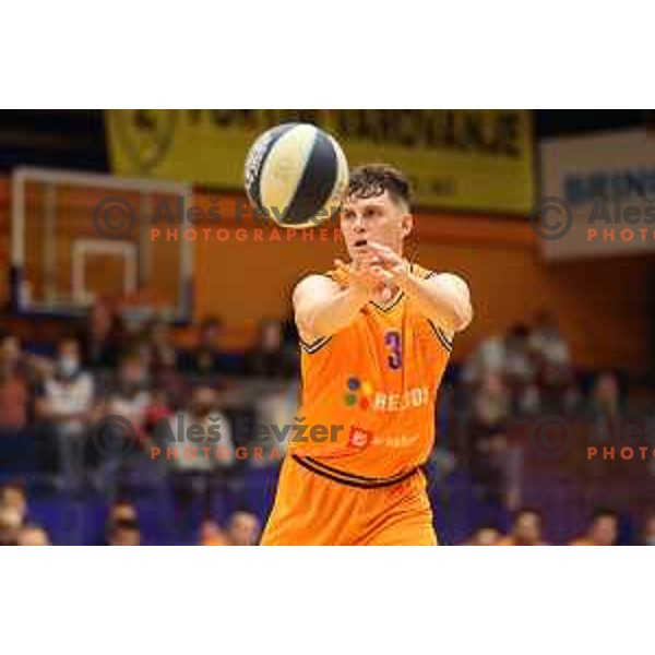 in action during Nova KBM league basketball match between Helios Suns and Hopsi Polzela in Domzale, Slovenia on October 2, 2021