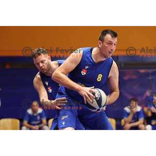 in action during Nova KBM league basketball match between Helios Suns and Hopsi Polzela in Domzale, Slovenia on October 2, 2021
