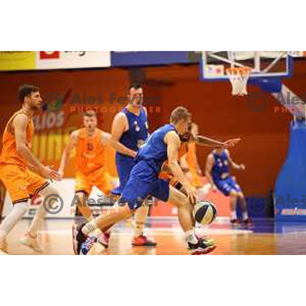 in action during Nova KBM league basketball match between Helios Suns and Hopsi Polzela in Domzale, Slovenia on October 2, 2021