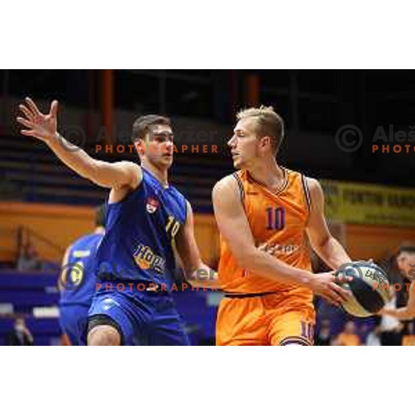 Urban Oman in action during Nova KBM league basketball match between Helios Suns and Hopsi Polzela in Domzale, Slovenia on October 2, 2021