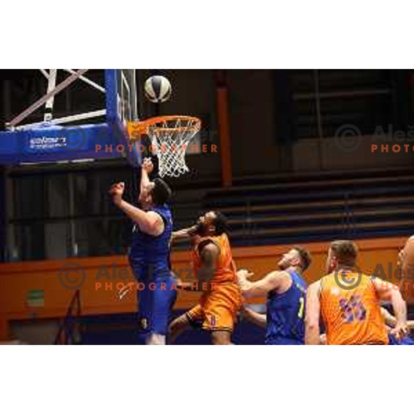 in action during Nova KBM league basketball match between Helios Suns and Hopsi Polzela in Domzale, Slovenia on October 2, 2021
