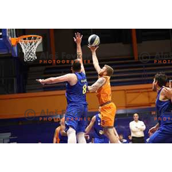 in action during Nova KBM league basketball match between Helios Suns and Hopsi Polzela in Domzale, Slovenia on October 2, 2021