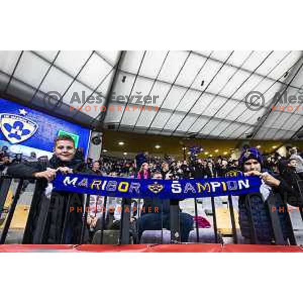 Fans of Maribor during Prva liga Telemach football match between Maribor and Olimpija in Ljudski vrt, Maribor, Slovenia on October 2, 2021