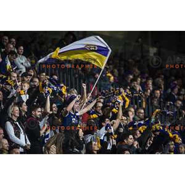 Fans of Maribor during Prva liga Telemach football match between Maribor and Olimpija in Ljudski vrt, Maribor, Slovenia on October 2, 2021