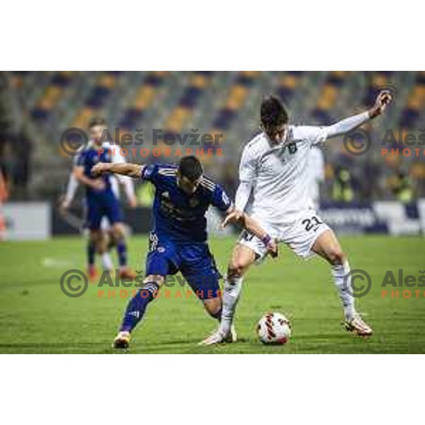 in action during Prva Liga Telemach football match between Maribor and Olimpija in Maribor, Slovenia on October 2, 2021