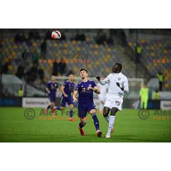 in action during Prva Liga Telemach football match between Maribor and Olimpija in Maribor, Slovenia on October 2, 2021